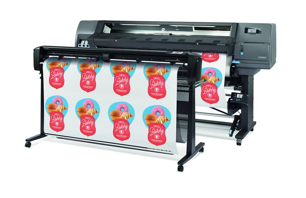 HP Latex L335, 54”inch, large wide format latex printer cutter, outdoor print applications, vinyl, signage, solvent printer, banner, wallpaper, canvas