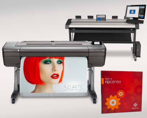 HP DesignJet Z9+, contex & Onyx Rip centre